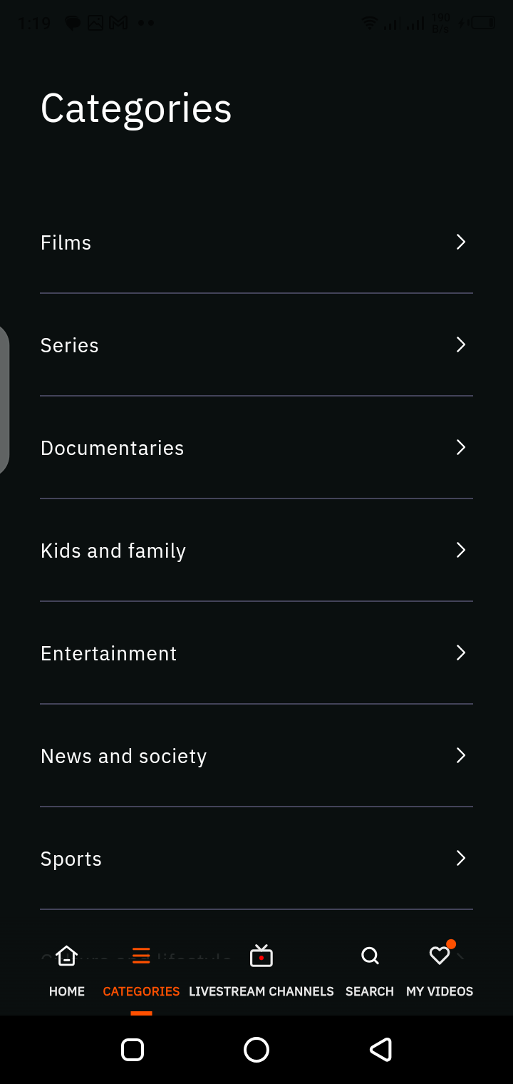 French Streaming mobile entertainment layout on smartphone
